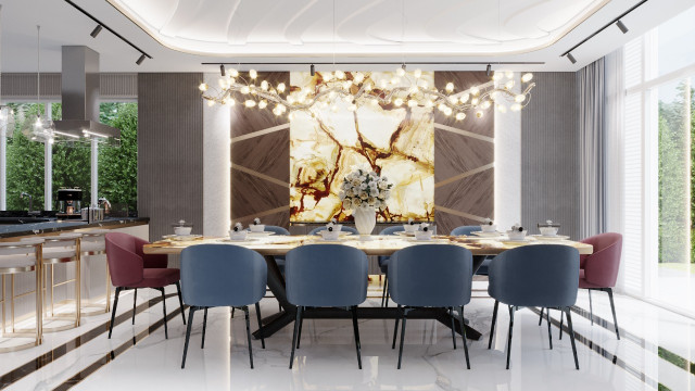 تصميم غرفة طعام مبهرة في دبي