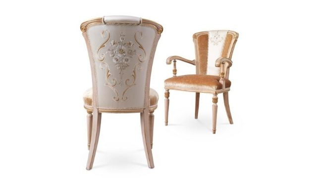 Luxury Armchair in lacquering finish with gold details