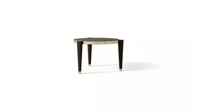 Elegant Round coffee table with brass insert