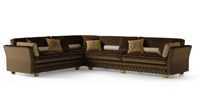 High-End Dark Velvet Corner sofa