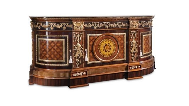 Classy Rosewood and bois de rose sideboard w/inlays and gold details