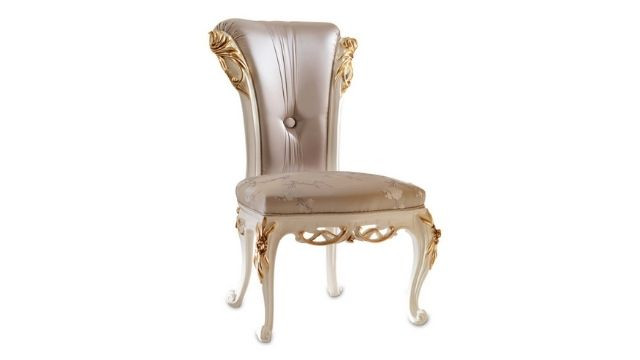 Luxury Handmade carved chair lacquered finishing w/ details in gold leaf