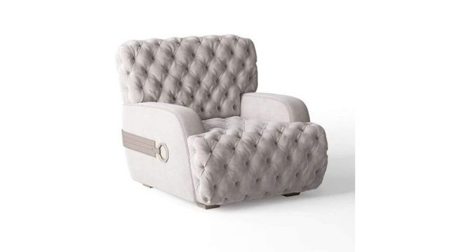 Elegant White French Armchair