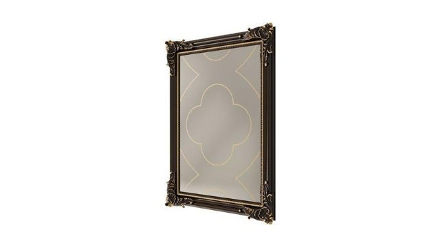 Rectangular mirror with clover gold leaf motif