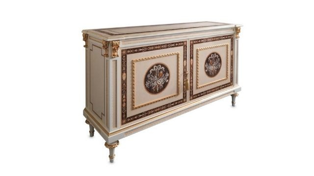 Classy 2 doors sideboard in erable finish with inlays and mother-of-pearl