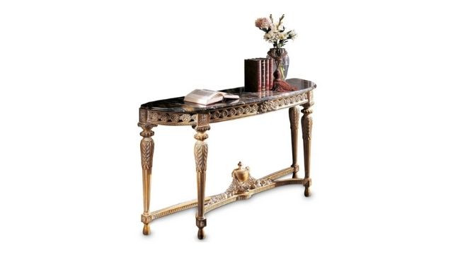 Classy Hand Carved Console Table With, Wedgewood Console Table Black