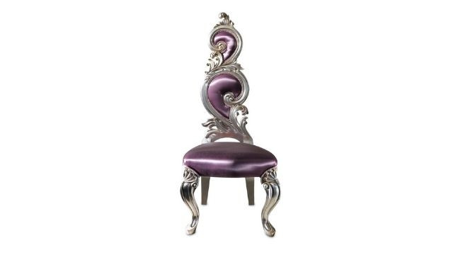 Elegant Antique silver carved chair