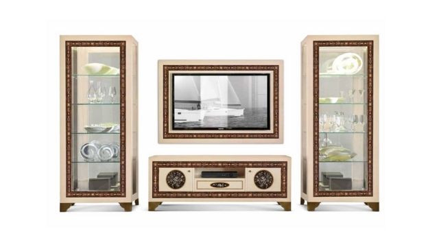 Luxury Tv cabinet with 2 doors and 1 central shelf