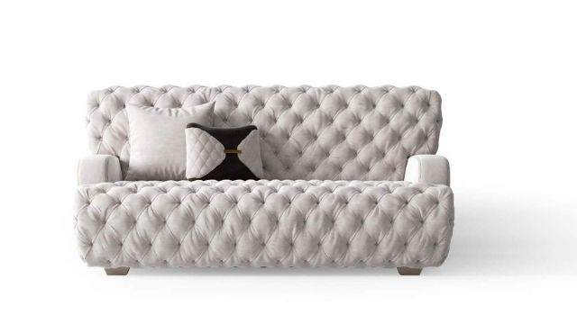 Elegant White French 3 Seater Sofa