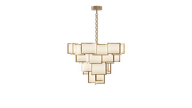 Contemporary Design Chandelier with Cubical Shades