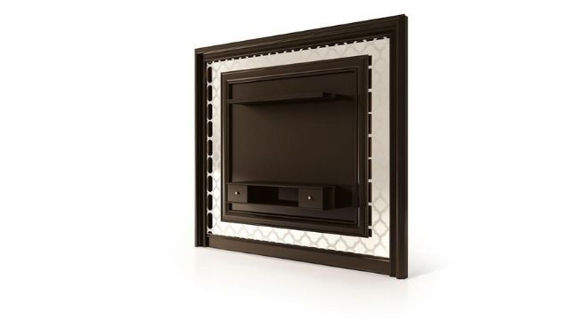 TV stand wall with portal mirror and clover