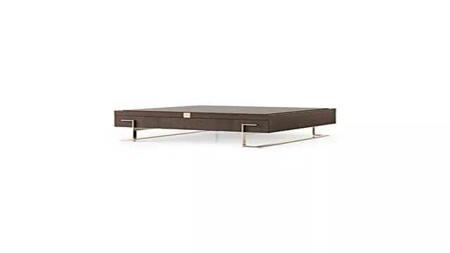 Square coffee table with metal legs