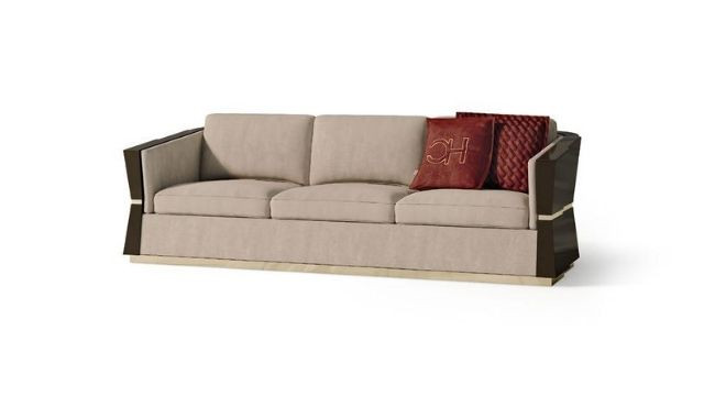 3 Seater sofa with brass insert