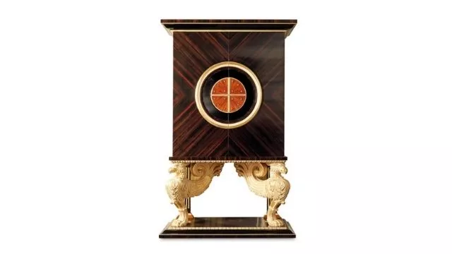 Luxury design Cabinet in rosewood finish with 2 doors