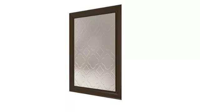 Rectangular mirror with engraved clover motif