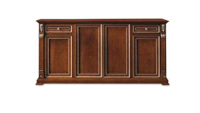 Classic design Walnut sideboard with silver details