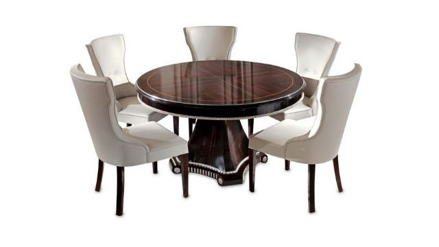 Luxury Rosewood round table with silver details