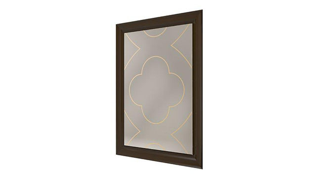 Rectangular mirror with clover gold leaf motif