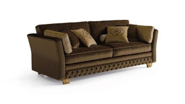 High-End Dark Velvet 3 Seater Sofa