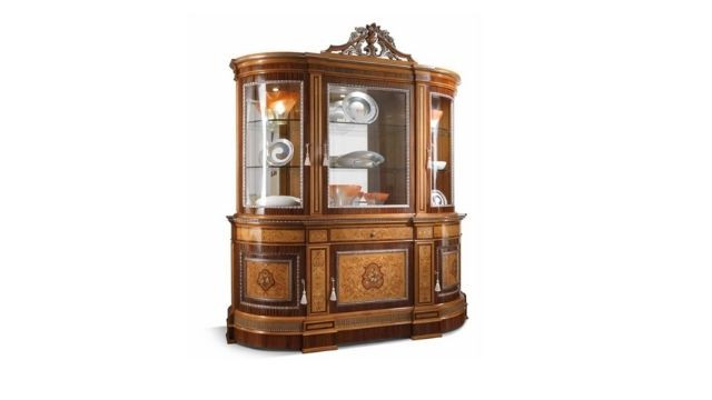 Elegant design display cabinet with ash-wood briar finishing