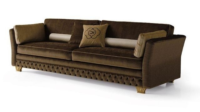 High-End Dark Velvet 4 Seater Sofa