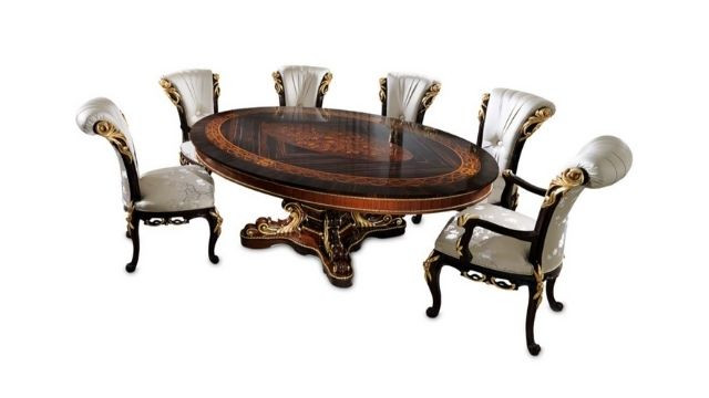 Luxury Inlaid oval table