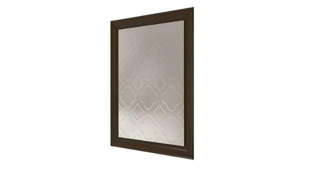 Rectangular mirror with engraved clover motif