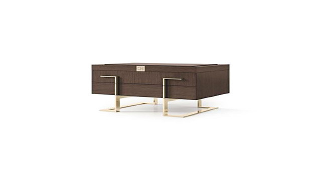 Luxury drawers nightstand with metal legs