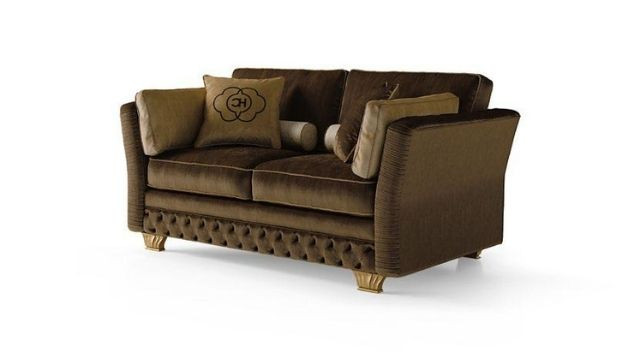 High-End Dark Velvet 2 Seater Sofa