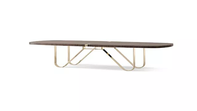 Fixed barrel table with metal base