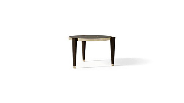 Stylish coffee table with brass insert