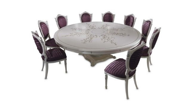 Luxury Lacquered round table with hand made decoration