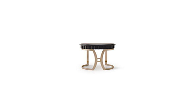 Luxury Round nightstand with metal base