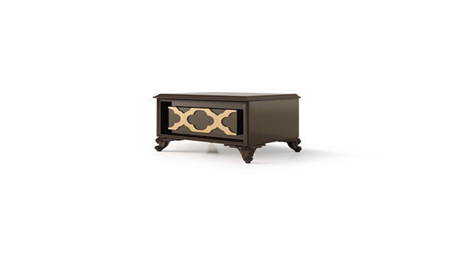 Luxury Nightstand Design with Gold Accent