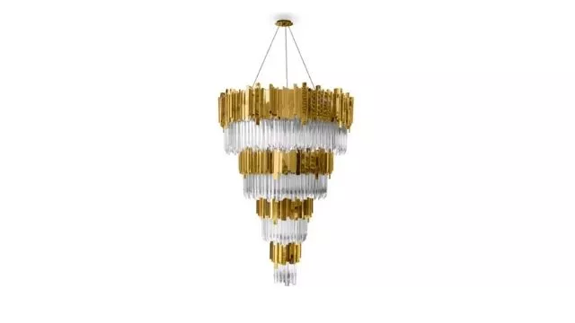 Modern Design Chandelier with Gold Accent