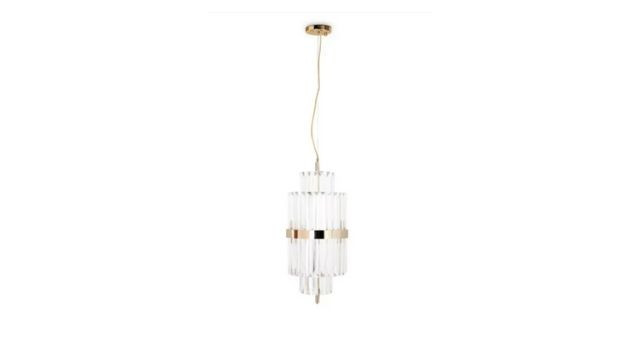 Luxury brass and crystal glass pendant Light