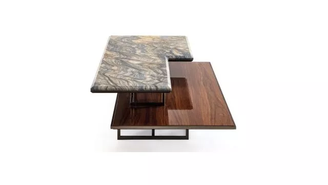 Marble and Wood Design Coffee Table
