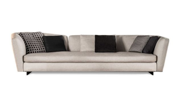 Contemporary White 4 Seater Sofa