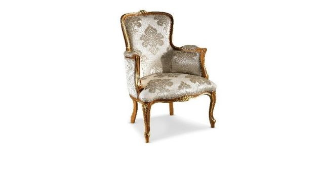 Classic Style Armchair with Gold Accent